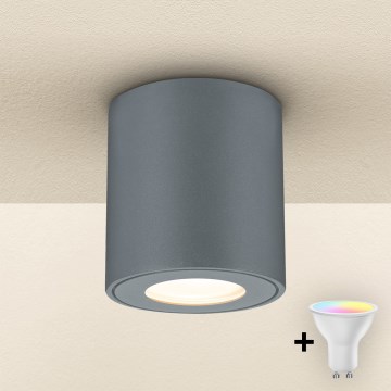 Brilagi - LED RGBW Stmievateľné vonkajšie svietidlo MIA 1xGU10/4,8W/230V 3000K 84x80 mm antracit IP54 + diaľkové ovládanie