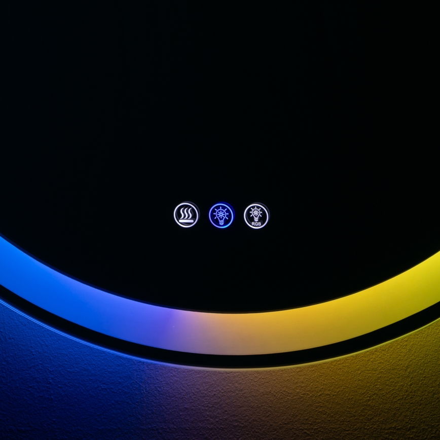 Brilagi - LED RGBW Kúpeľňové vyhrievané zrkadlo AVA PRO LED/18W/230V pr. 60 cm IP44 CRI 90 stmievateľné + CCT