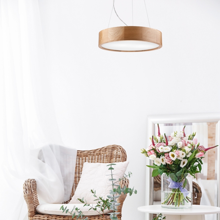 Brilagi - LED RGBW stmievateľný luster na lane CARVALHO 2xE27/9W/230V 2700-6500K Wi-Fi dub priemer 37 cm