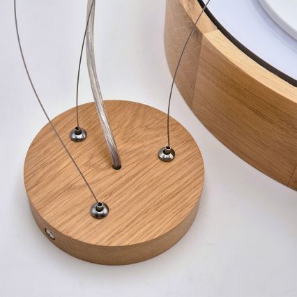 Brilagi - LED RGBW stmievateľný luster na lane CARVALHO 3×E27/9W/230V 2700–6500K Wi‑Fi dub, priemer 47,5 cm