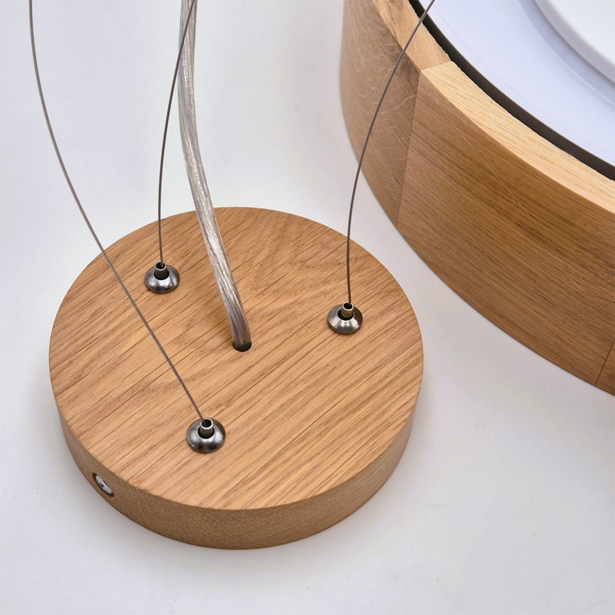 Brilagi - LED RGBW stmievateľný luster na lane CARVALHO 3×E27/9W/230V 2700–6500K Wi‑Fi dub, priemer 47,5 cm