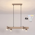 BRILAGI - LED RGBW stmievateľný luster na lanku SELE 4xGU10/6,5W/230V 2700-6500K béžová