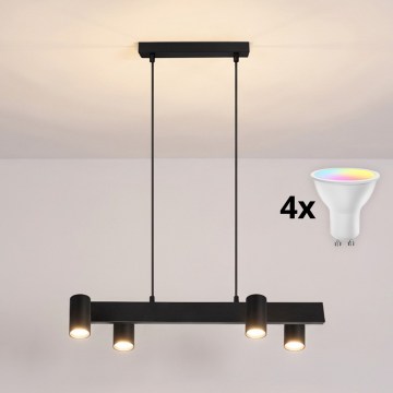 BRILAGI - LED RGBW Stmievateľný luster na lanku SELE 4xGU10/6,5W/230V 2700-6500K čierna