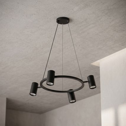 BRILAGI - LED RGBW stmievateľný luster na lane SELE 4xGU10/6,5W/230V 2700-6500K čierna