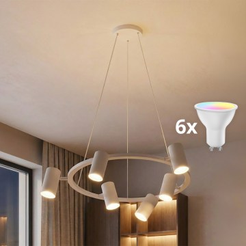 BRILAGI - LED RGBW stmievateľný luster na lanku SELE 6xGU10/6,5W/230V 2700-6500K biela + diaľkové ovládanie