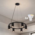 BRILAGI - LED RGBW stmievateľný luster na lanku SELE 6xGU10/6,5W/230V 2700-6500K čierna + diaľkové ovládanie