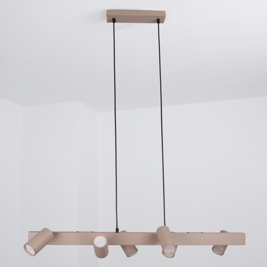BRILAGI - LED RGBW Stmievateľný luster na lane SELE 6xGU10/6,5W/230V 2700-6500K béžový + diaľkové ovládanie