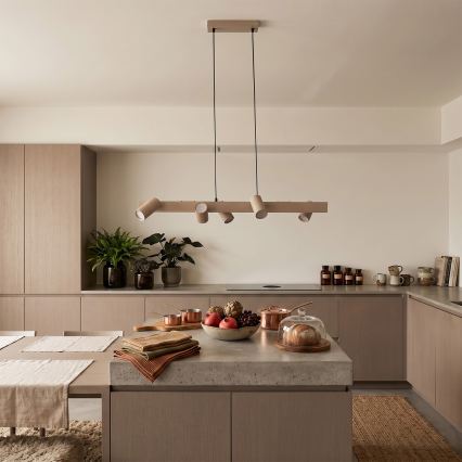 BRILAGI - LED RGBW Stmievateľný luster na lane SELE 6xGU10/6,5W/230V 2700-6500K béžový + diaľkové ovládanie