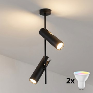BRILAGI - LED RGBW Stmievateľný luster na tyči BRANCH 2xGU10/6,5W/230V 2700-6500K čierny