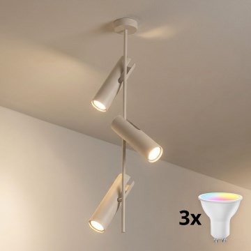 BRILAGI - LED RGBW stmievateľný luster na tyči BRANCH 3xGU10/6,5W/230V 2700-6500K béžová