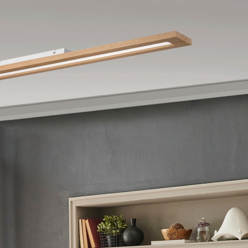 Brilagi - LED RGBW Stmievateľný panel WOODY FRAME LED/34W/230V 11,5x123 cm 2700-6500K dub + diaľkové ovládanie