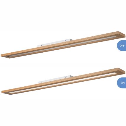 Brilagi - LED RGBW Stmievateľný panel WOODY FRAME LED/34W/230V 11,5x123 cm 2700-6500K dub + diaľkové ovládanie