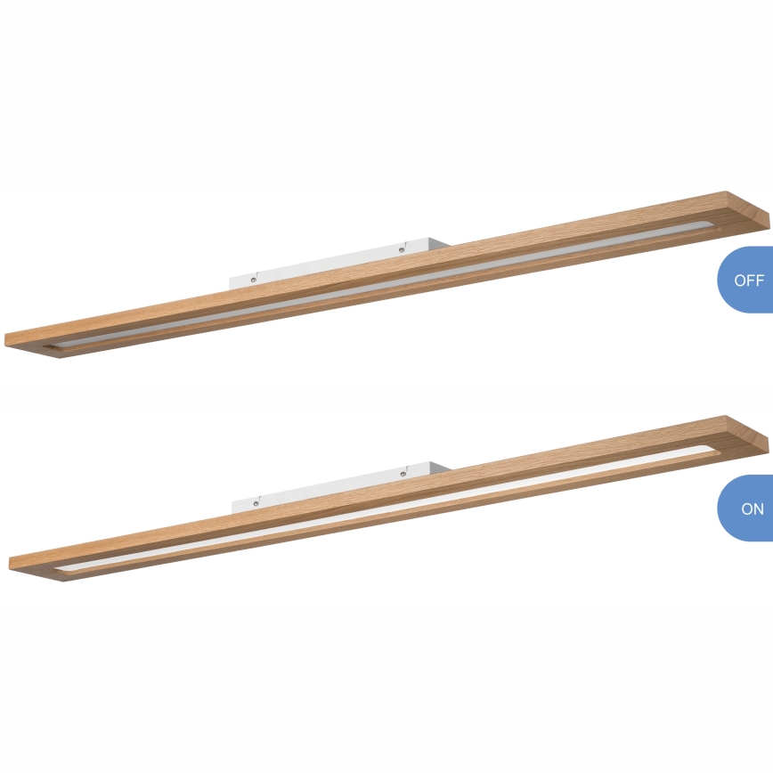 Brilagi - LED RGBW Stmievateľný panel WOODY FRAME LED/34W/230V 11,5x123 cm 2700-6500K dub + diaľkové ovládanie