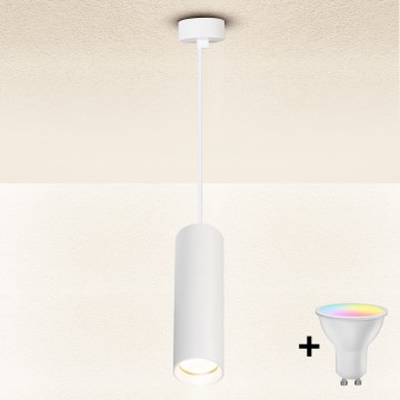 Brilagi - LED RGBW stmievateľný závesný luster SELE 1xGU10/6W/230V 3000K biely + diaľkové ovládanie