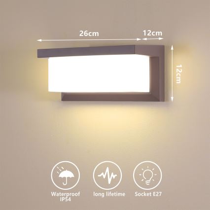 BRILAGI - LED RGBW Stmievateľné vonkajšie nástenné svietidlo BRICKY 1xE27/12W/230V 2700-6500K IP54 hnedá