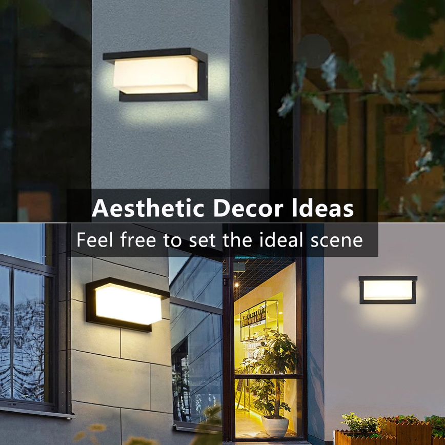 Brilagi - LED RGBW Stmievané vonkajšie nástenné svietidlo BRICKY 1xE27/9W/230V 2700-6500K IP54 čierna