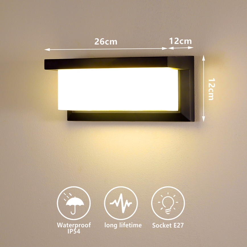 Brilagi - LED RGBW Stmievané vonkajšie nástenné svietidlo BRICKY 1xE27/9W/230V 2700-6500K IP54 čierna