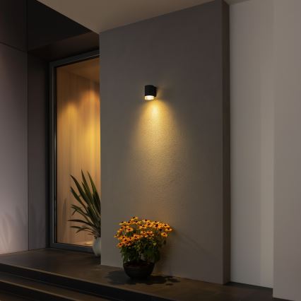Brilagi - LED RGBW Stmievateľné vonkajšie nástenné svietidlo MATERA 1xGU10/4,8W/230V 3000K IP54 čierne + diaľkové ovládanie