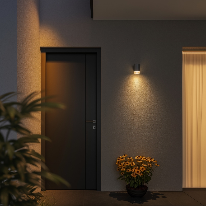 Brilagi - LED RGBW stmievateľné vonkajšie nástenné svietidlo MATERA 1xGU10/4,8W/230V 3000K IP54 sivá + diaľkové ovládanie