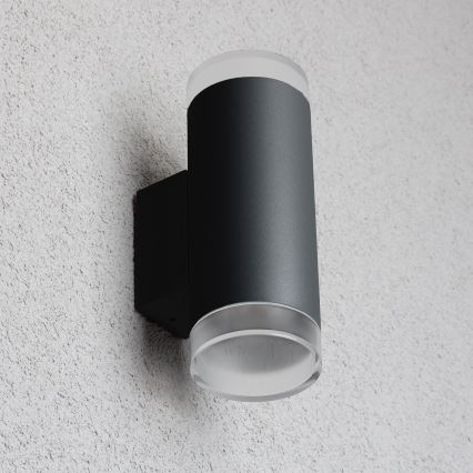 Brilagi - LED RGBW stmievateľné vonkajšie nástenné svietidlo MATERA 2xGU10/4,8W/230V 3000K IP54 čierna + diaľkové ovládanie