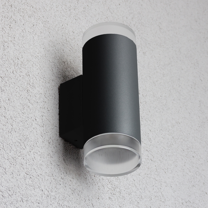 Brilagi - LED RGBW stmievateľné vonkajšie nástenné svietidlo MATERA 2xGU10/4,8W/230V 3000K IP54 čierna + diaľkové ovládanie