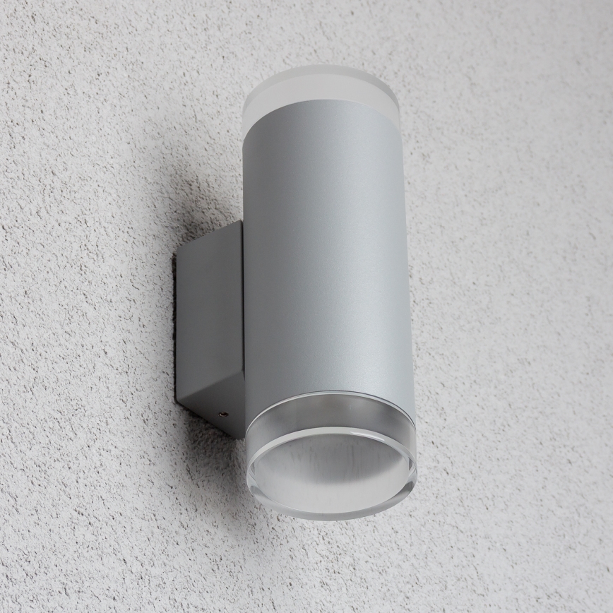 Brilagi - LED RGBW Stmievateľné vonkajšie nástenné svietidlo MATERA 2xGU10/4,8W/230V 3000K IP54 sivá + diaľkové ovládanie