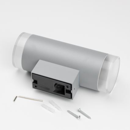 Brilagi - LED RGBW Stmievateľné vonkajšie nástenné svietidlo MATERA 2xGU10/4,8W/230V 3000K IP54 sivá + diaľkové ovládanie