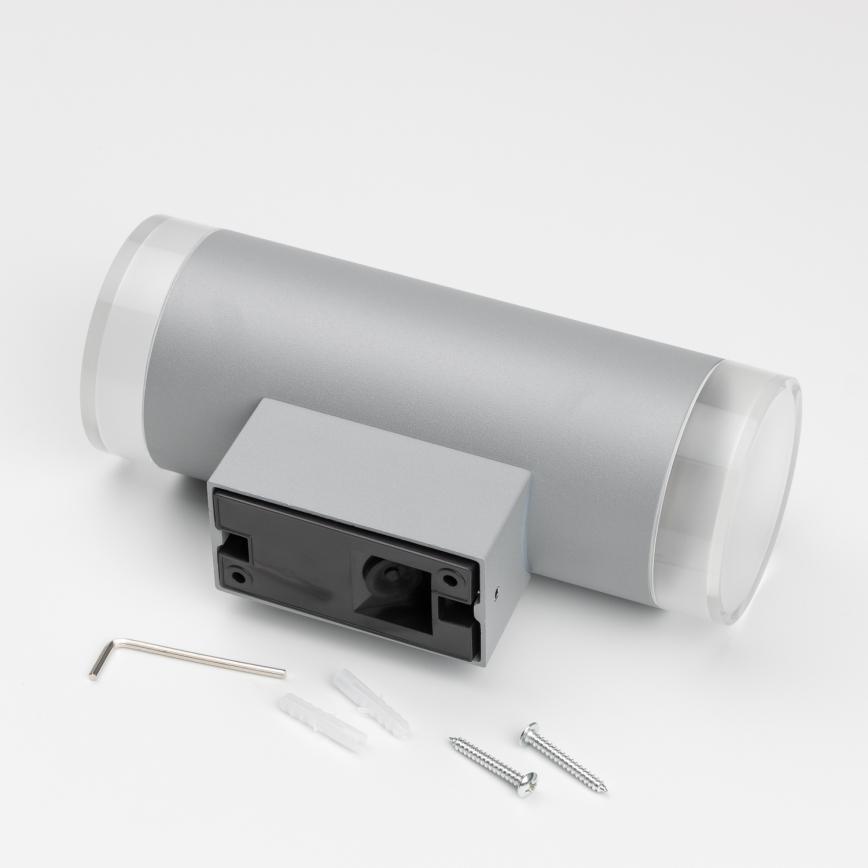 Brilagi - LED RGBW Stmievateľné vonkajšie nástenné svietidlo MATERA 2xGU10/4,8W/230V 3000K IP54 sivá + diaľkové ovládanie