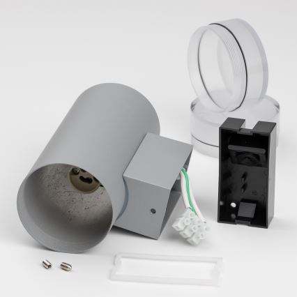 Brilagi - LED RGBW Stmievateľné vonkajšie nástenné svietidlo MATERA 2xGU10/4,8W/230V 3000K IP54 sivá + diaľkové ovládanie