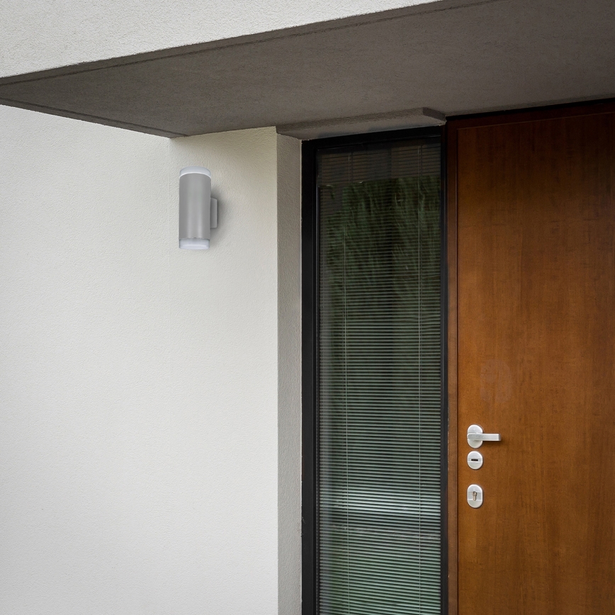 Brilagi - LED RGBW Stmievateľné vonkajšie nástenné svietidlo MATERA 2xGU10/4,8W/230V 3000K IP54 sivá + diaľkové ovládanie