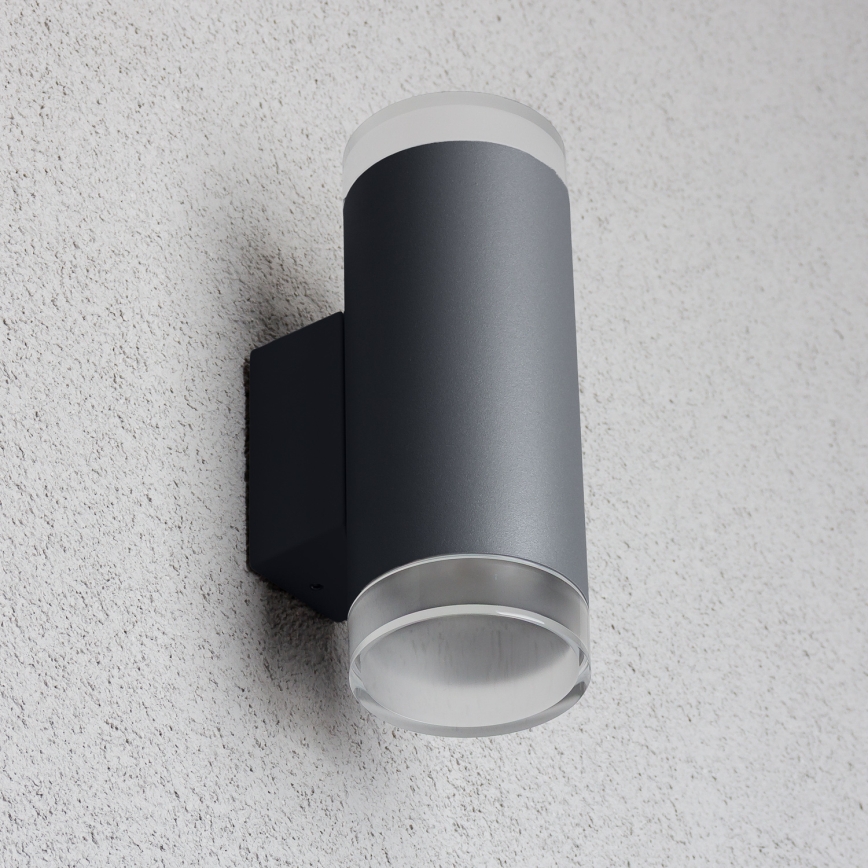 Brilagi - LED RGBW stmievateľné vonkajšie nástenné svietidlo MATERA 2xGU10/6W/230V 3000K IP54 antracit + diaľkové ovládanie