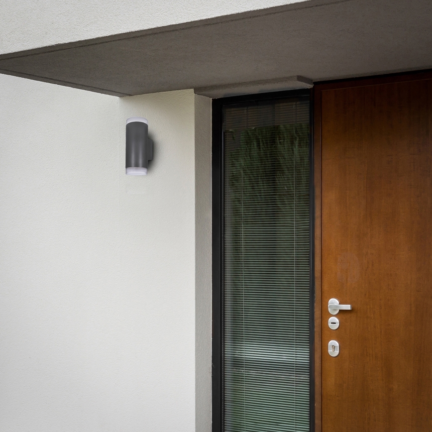 Brilagi - LED RGBW stmievateľné vonkajšie nástenné svietidlo MATERA 2xGU10/6W/230V 3000K IP54 antracit + diaľkové ovládanie