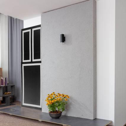 Brilagi - LED RGBW stmievateľné vonkajšie nástenné svietidlo MATERA 2xGU10/6W/230V 3000K IP54 čierna + diaľkové ovládanie