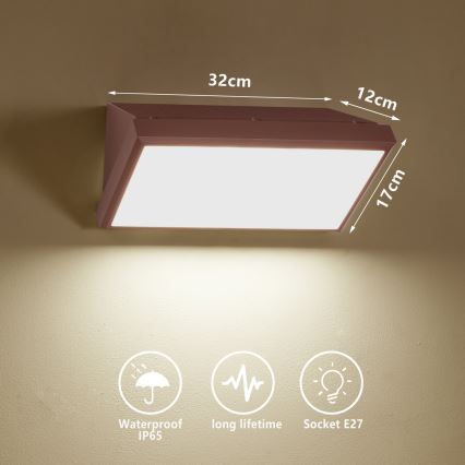 Brilagi - LED RGBW Stlmiteľné vonkajšie nástenné svietidlo TRIANGLE 1xE27/15W/230V 2700-6500K IP65 hnedá