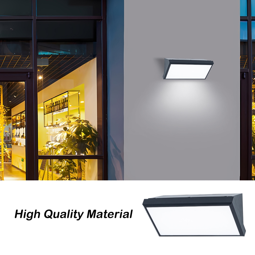 Brilagi - LED RGBW stmievateľné vonkajšie nástenné svietidlo TRIANGLE 1xE27/9W/230V 2700-6500K IP65 antracit