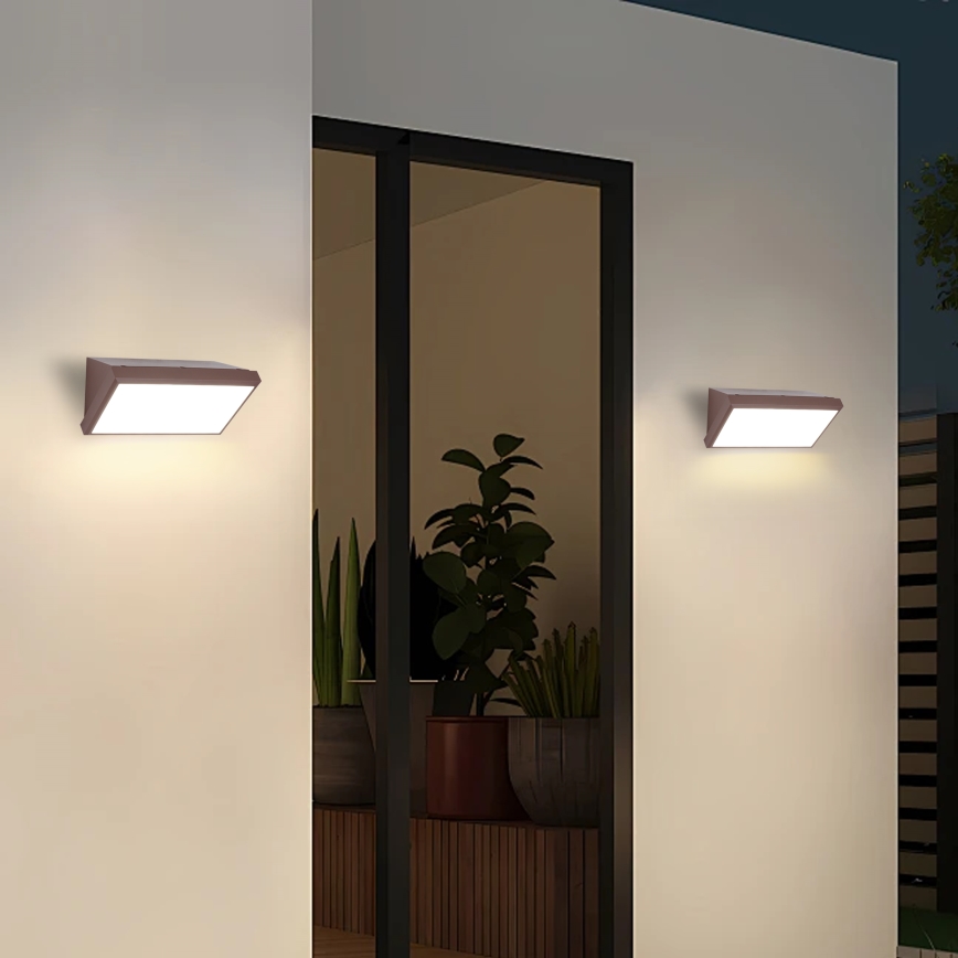 Brilagi - LED RGBW Stlmiteľné vonkajšie nástenné svietidlo TRIANGLE 1xE27/9W/230V 2700-6500K IP65 hnedá