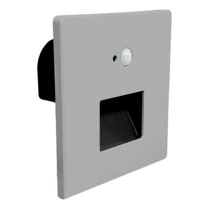 Brilagi - LED schodiskové svietidlo so snímačom pohybu a súmraku JACK LED/3W/230V 3000/4000/6500K IP65 sivá