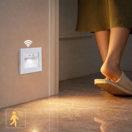 Brilagi - LED schodiskové svietidlo so senzorom STEP LIGHT LED/1,5W/230V IP44 biela