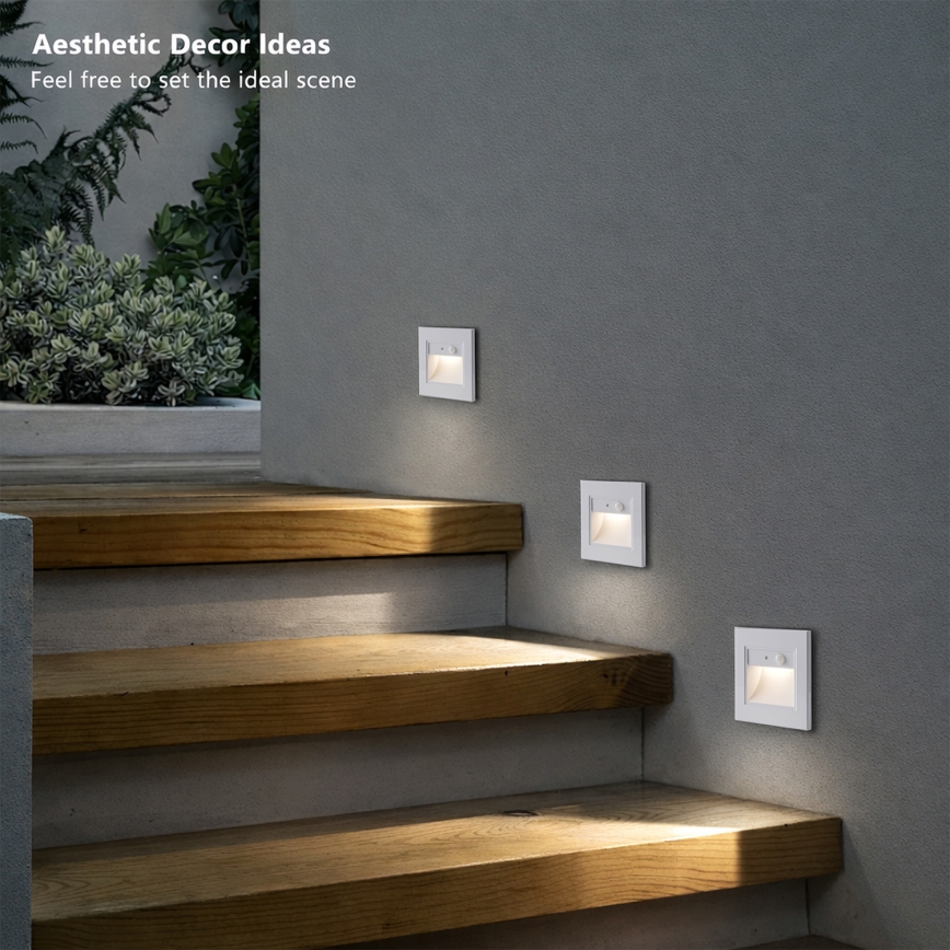 Brilagi - LED schodiskové svietidlo so senzorom STEP LIGHT LED/1,5W/230V IP44 biela