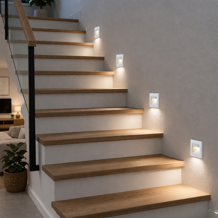 Brilagi - LED schodiskové svietidlo so senzorom STEP LIGHT LED/1,5W/230V IP44 biela