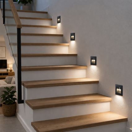 Brilagi - LED schodiskové svietidlo so senzorom STEP LIGHT LED/1,5W/230V IP44 čierne