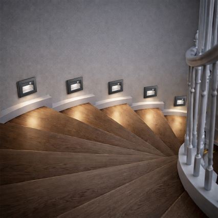 Brilagi - LED schodiskové svietidlo so senzorom STEP LIGHT LED/1,5W/230V IP44 čierne