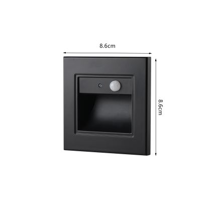 Brilagi - LED schodiskové svietidlo so senzorom STEP LIGHT LED/1,5W/230V IP44 čierne