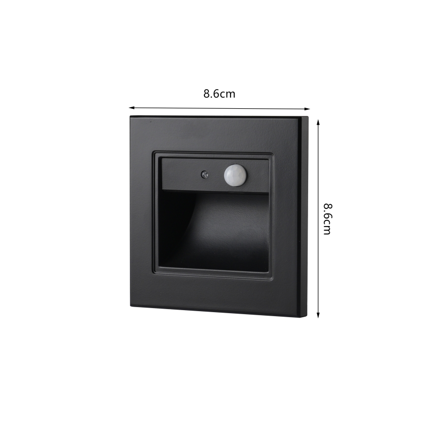 Brilagi - LED schodiskové svietidlo so senzorom STEP LIGHT LED/1,5W/230V IP44 čierne