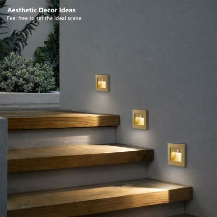 Brilagi - LED schodiskové svietidlo so senzorom STEP LIGHT LED/1,5W/230V IP44 zlaté
