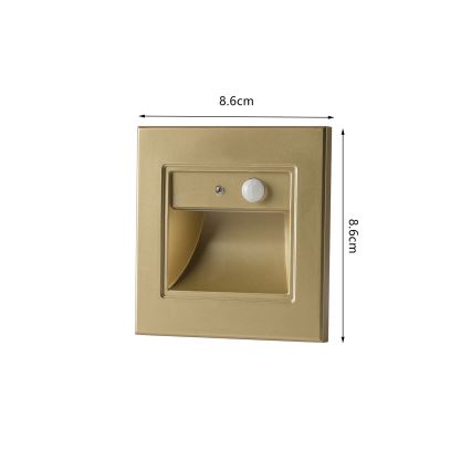 Brilagi - LED schodiskové svietidlo so senzorom STEP LIGHT LED/1,5W/230V IP44 zlaté