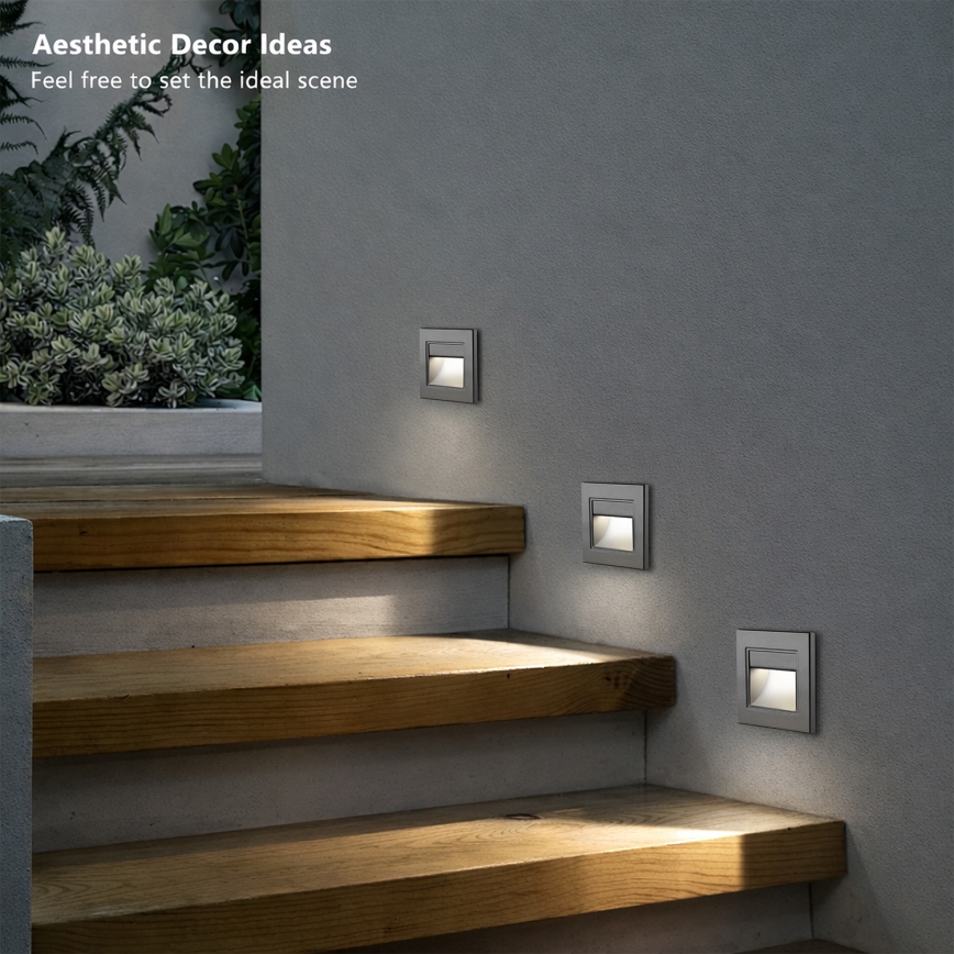 Brilagi - LED schodiskové svietidlo STEP LIGHT LED/1,5W/230V IP44 antracit