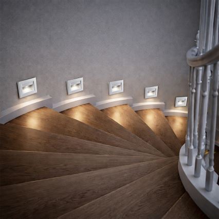 Brilagi - LED schodiskové svietidlo STEP LIGHT LED/1,5W/230V IP44 strieborné