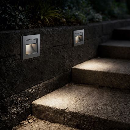 Brilagi - LED schodiskové svietidlo STEP LIGHT LED/1,5W/230V IP44 strieborné