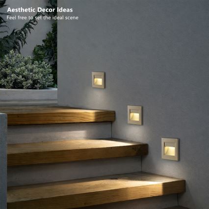 Brilagi - LED schodiskové svietidlo STEP LIGHT LED/1,5W/230V IP44 zlaté